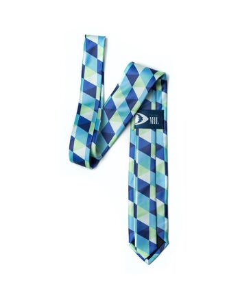 Cravate losange vert et bleu | Polyester recyclé GRS 2
