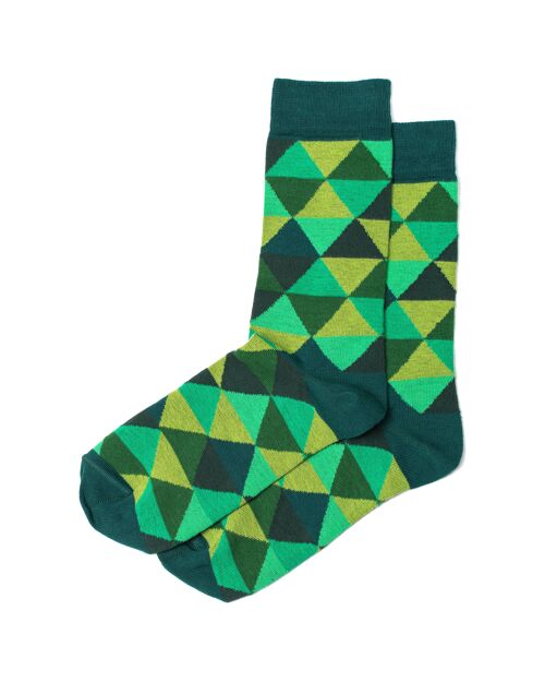 Rhombus Green Socks | GOTS Organic cotton| MIL