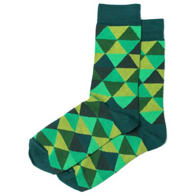 Rhombus Green Socks | GOTS Organic cotton| MIL