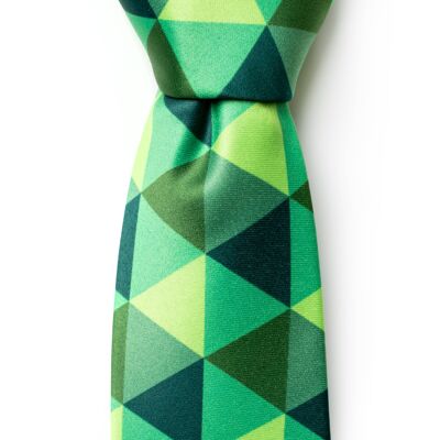 Cravate verte losange | Polyester recyclé GRS