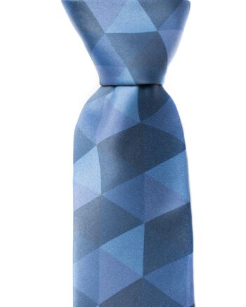 Cravate losange gris et bleu | Polyester recyclé GRS 1
