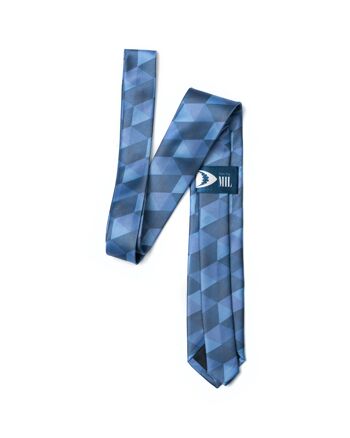 Cravate losange gris et bleu | Polyester recyclé GRS 2