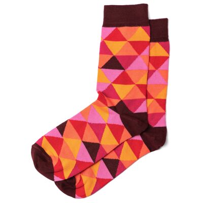 Rhombus Magenta Socken | GOTS Bio-Baumwolle| Mil