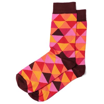 Chaussettes Rhombus Magenta | Coton biologique GOTS | MIL