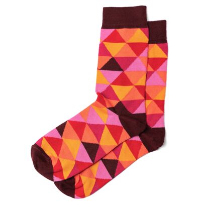 Rhombus Magenta Socken | GOTS Bio-Baumwolle| Mil