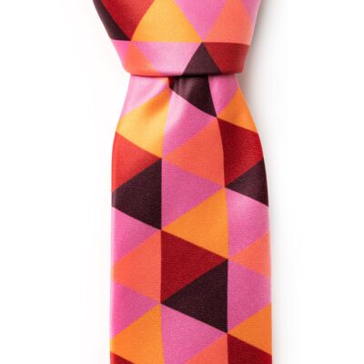 Rauten-magentarote Krawatte | Recyceltes Polyester GRS