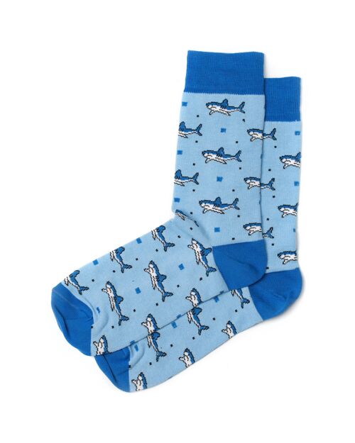 Sharks Light Blue Socks | GOTS Organic cotton| MIL