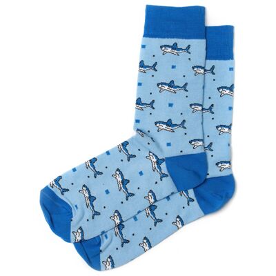 Sharks Light Blue Socks | GOTS Organic cotton| MIL