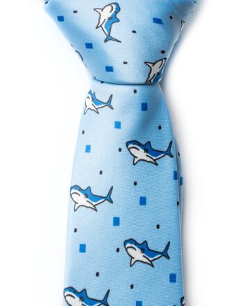 Cravate bleu clair de requins | Polyester recyclé GRS 1