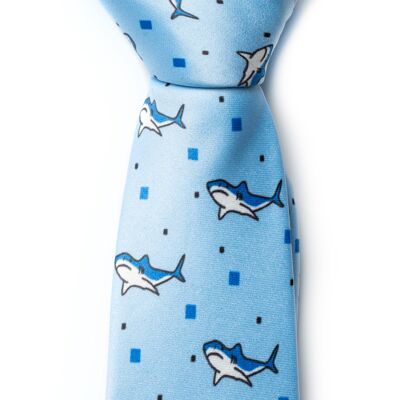 Cravate bleu clair de requins | Polyester recyclé GRS