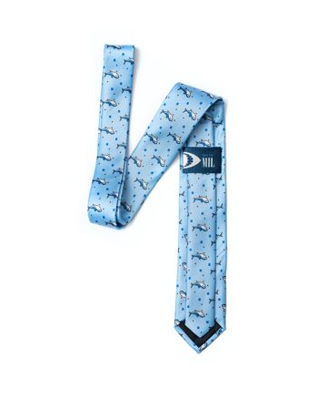 Cravate bleu clair de requins | Polyester recyclé GRS 2