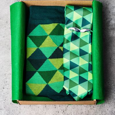 Tie, Socks and Tie Bar Set - Rhombus| MIL Skinny