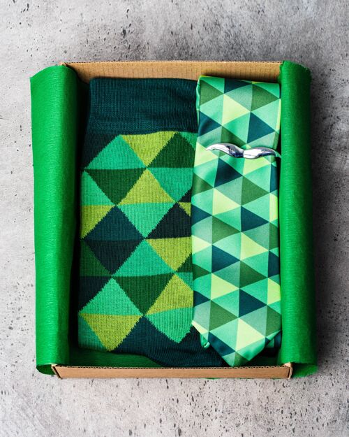 Tie, Socks and Tie Bar Set - Rhombus| MIL Classic