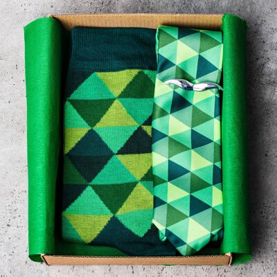 Tie, Socks and Tie Bar Set - Rhombus| MIL Classic