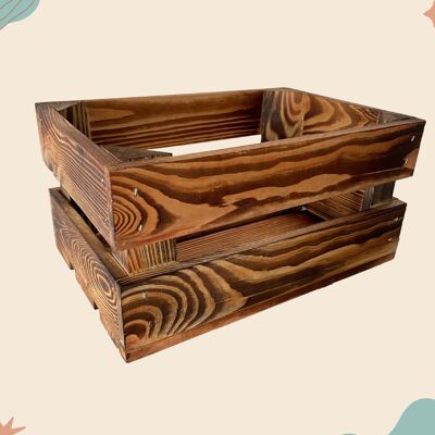 Tendones forestales - caja de madera flameada M