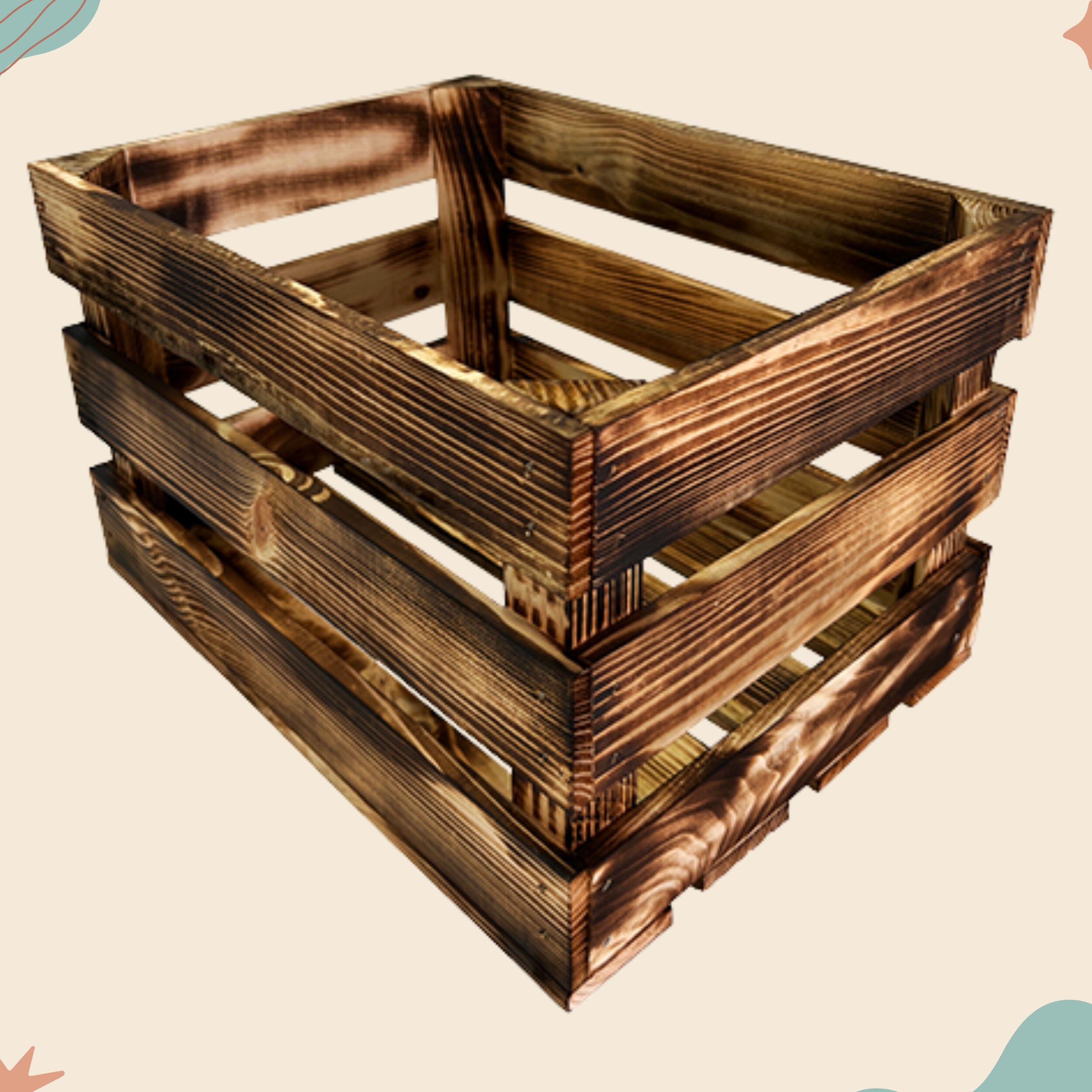 Waldsehnen - Holzkiste geflammt L