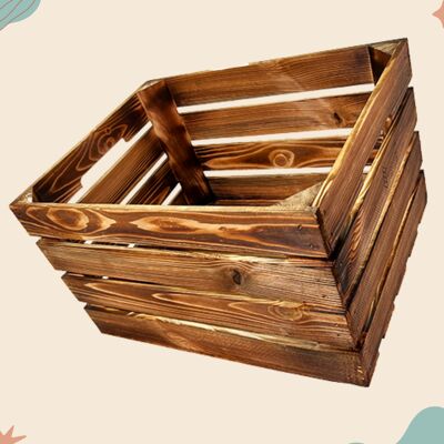 Tendones forestales - caja de madera flameada XL
