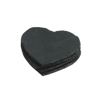 4 Slate Heart Coasters