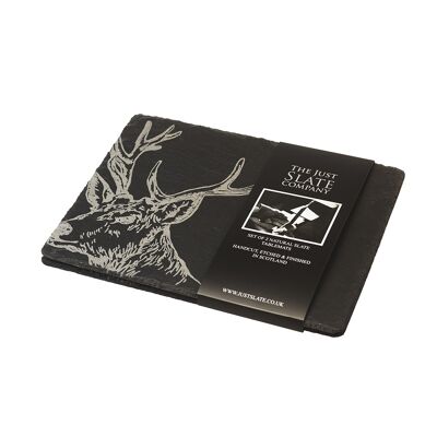 2 Slate Stag Place Mats