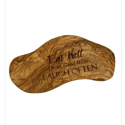 Eat Well, Drink Good Wine, Laugh Often Olive Wood Serving / Cheese Board 40cm