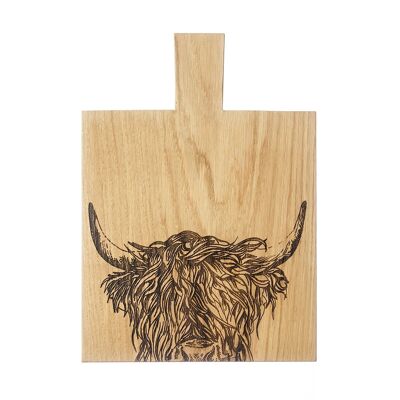 Medium Highland Cow Oak Paddle