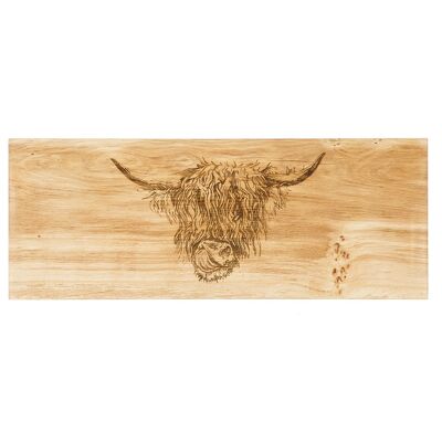 Highland Cow Large Oak Serving Board