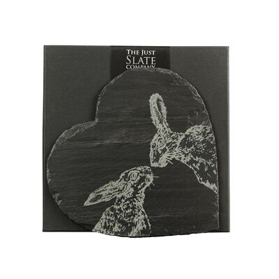 Kissing Hare Slate Cheese Board with Chalk Pencil