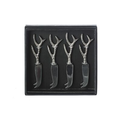 4 Mini Antler Cheese Knives