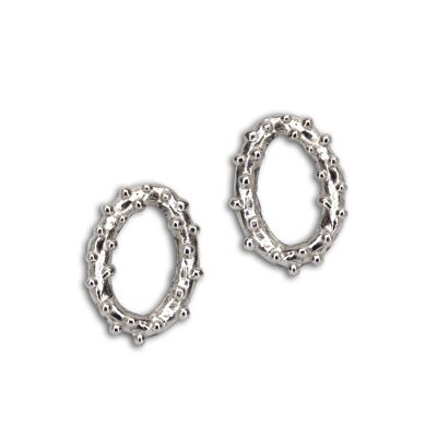 Laleti oval dots silver earrings