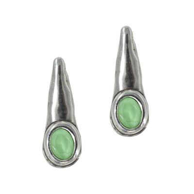 LONG EARRINGS WITH GREEN CRYSTAL