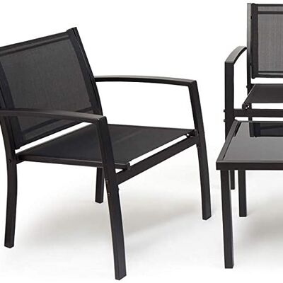 Gartenmöbel-Set, 4-Sitzer Outdoor-Textoline-Möbel-Set, Indoor-Outdoor-Möbel-Ess-Set für Garten, Terrasse, Lounge, Balkon