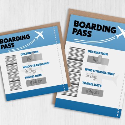 DIY holiday, vacation or event scratch and reveal card - Boarding Pass