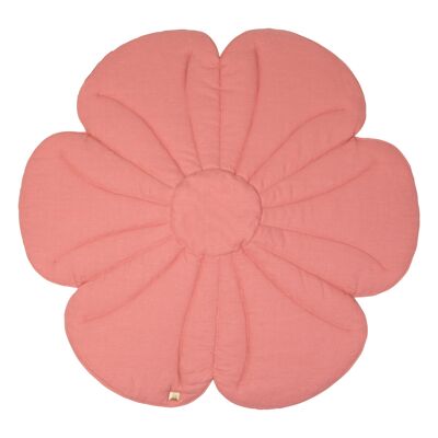 Linen bloom mat "Coral pink dahlia"