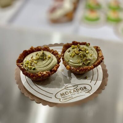 croccante alle mandorle con crema pistacchio artigianale