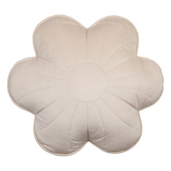 Coussin fleuri en velours "Yucca crème" 2