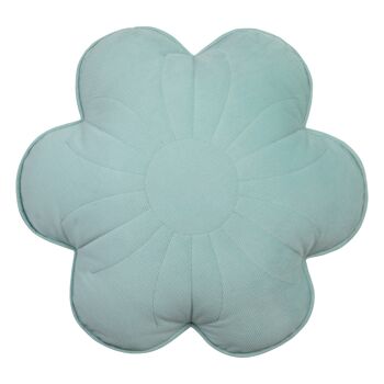 Coussin fleuri en velours "Menthe" 2