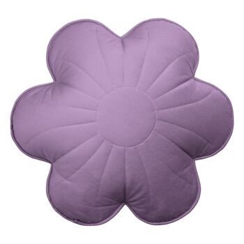 Coussin fleuri en velours "Violet" 1