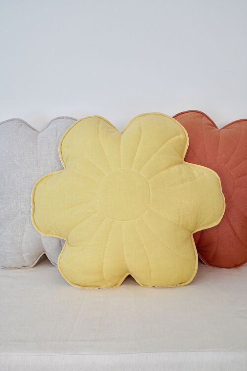Linen bloom pillow  "Sunflower"