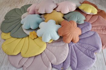 Coussin fleur de lin "Tournesol" 8