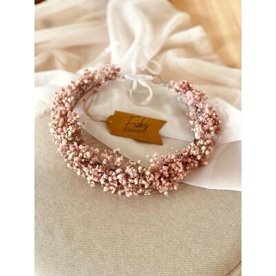 Rosa getrocknetes Schleierkraut / Blumenstirnband für Neugeborene