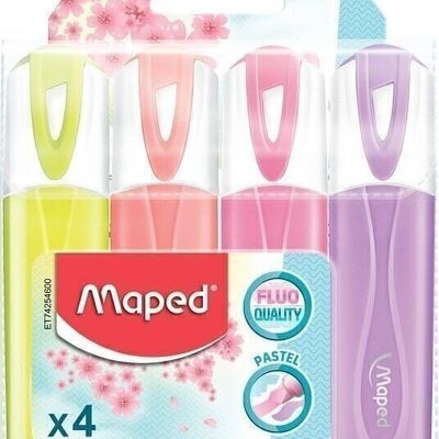 4 FLUO'PEPS CLASSIC PASTEL highlighters: Assorted colours, in pouch _ 2