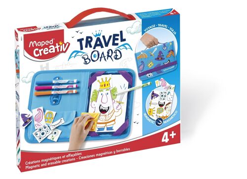 TRAVEL BOARD - Kit de Voyage CHEVALIERS PRINCESSES sur ardoise MAGNETIQUE