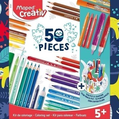 COLOURING KIT - 50 outils de coloriage + 1 activité créative