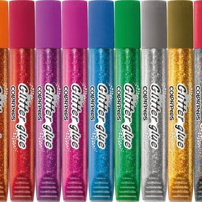 9 tubes of GLITTER glitter glue, in blister