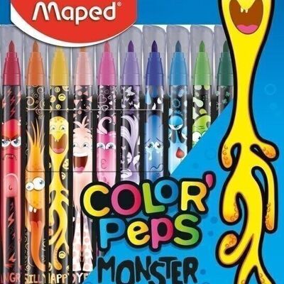12 pennarelli MONSTER in custodia di cartone