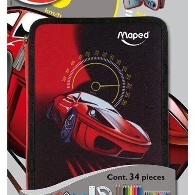 Cars Filled Pencil Case, 2 Tier
