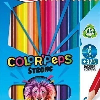 18 matite colorate COLOR'PEPS STRONG in custodia di cartone