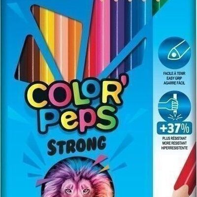 12 COLOR'PEPS STRONG METAL BOX colored pencils