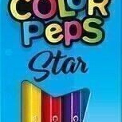 6 crayons de couleur COLOR'PEPS STAR en pochette carton