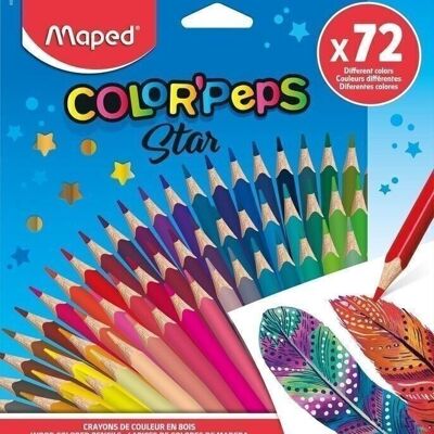 72 crayons de couleur COLOR'PEPS STAR en pochette carton